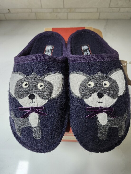 Haflinger Shoes - Haflinger Flair Chihuahua Purple/Grey Wool Felt Slippers Women's Size 39 (8-8.5)